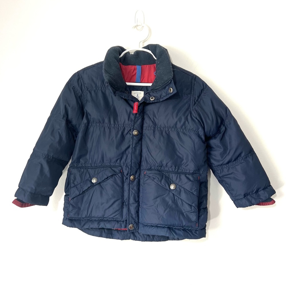 Lands End Kids Navy Down Jacket Coat